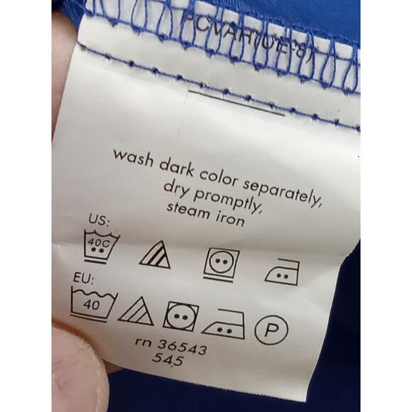 Van Heusen Shirt 17.5 Men's Flex Collar Button Up Long Sleeve Cotton Polyester - Picture 6 of 6